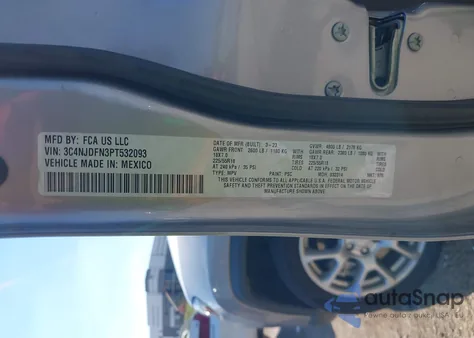 2023 Jeep Compass Latitude Lux Fwd из США, поврежденный, VIN 3C4NJDFN3PT532093